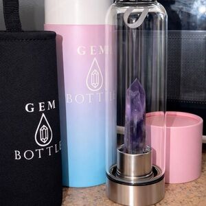 Amethyst Crystal Infused Water Bottle - Pink & Purple